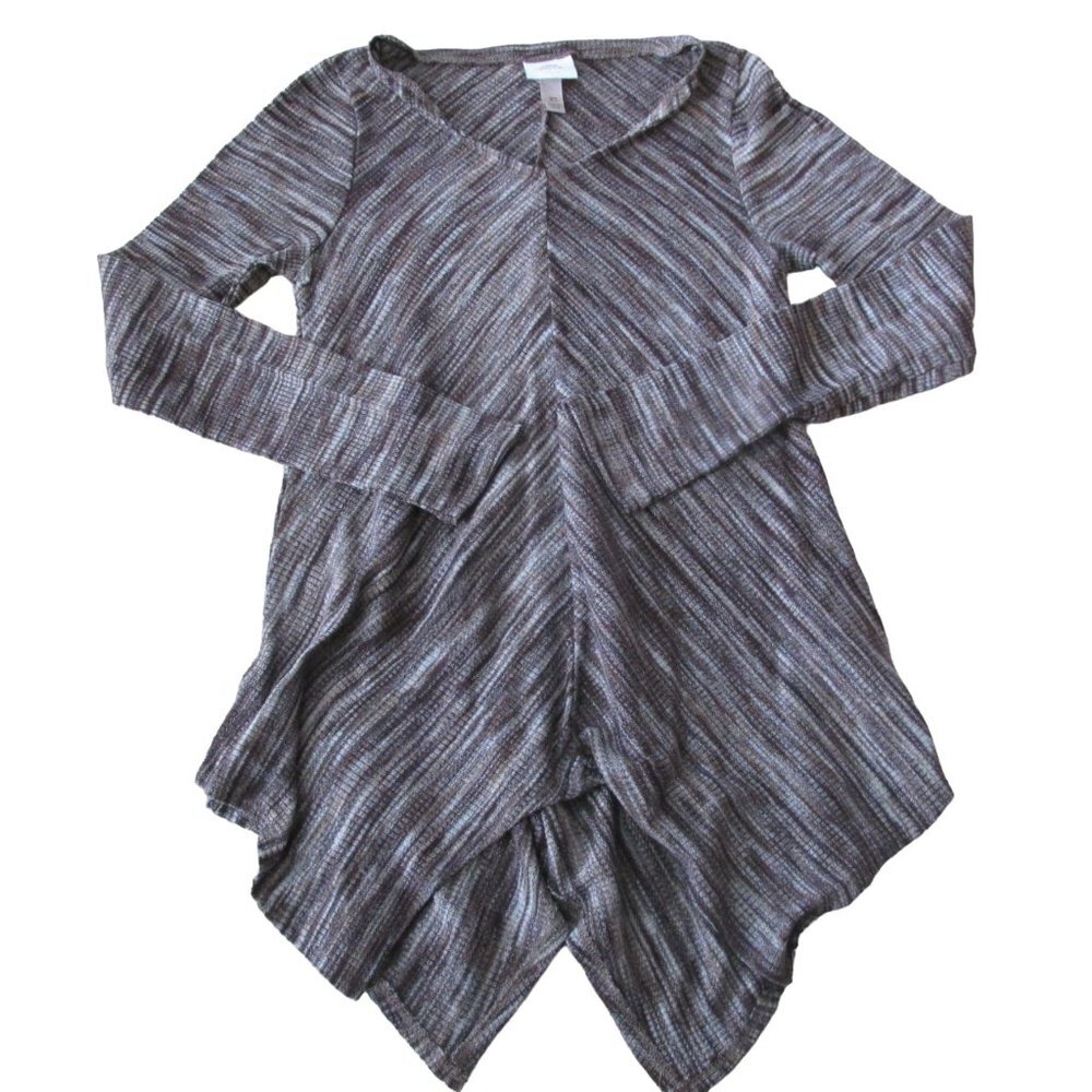 Knox‎ Rose Pullover V Neck Shirt Womens Size XS Brown White Striped Long Sleeve